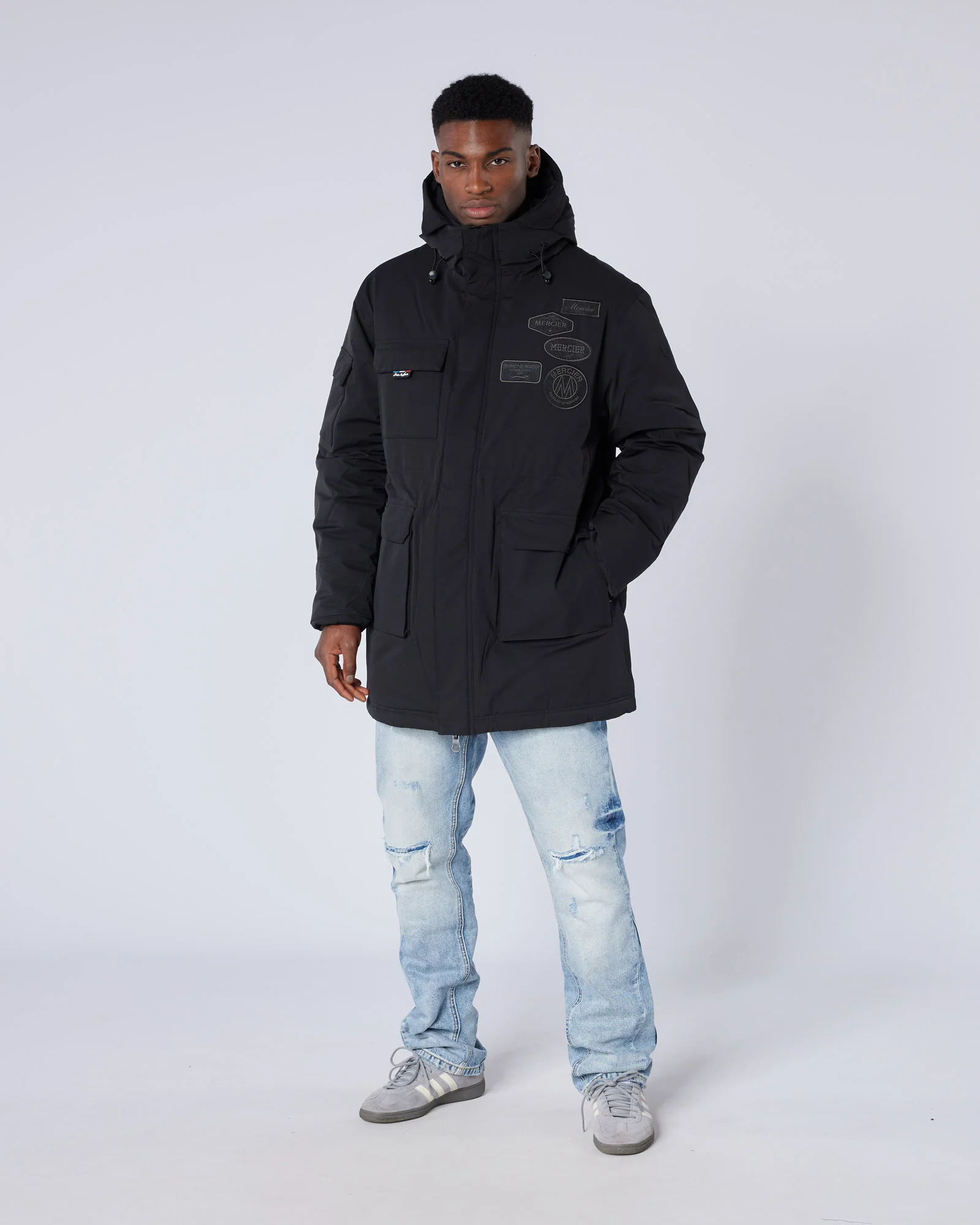 Premium OG Badge Parka Coat Black - Image 3
