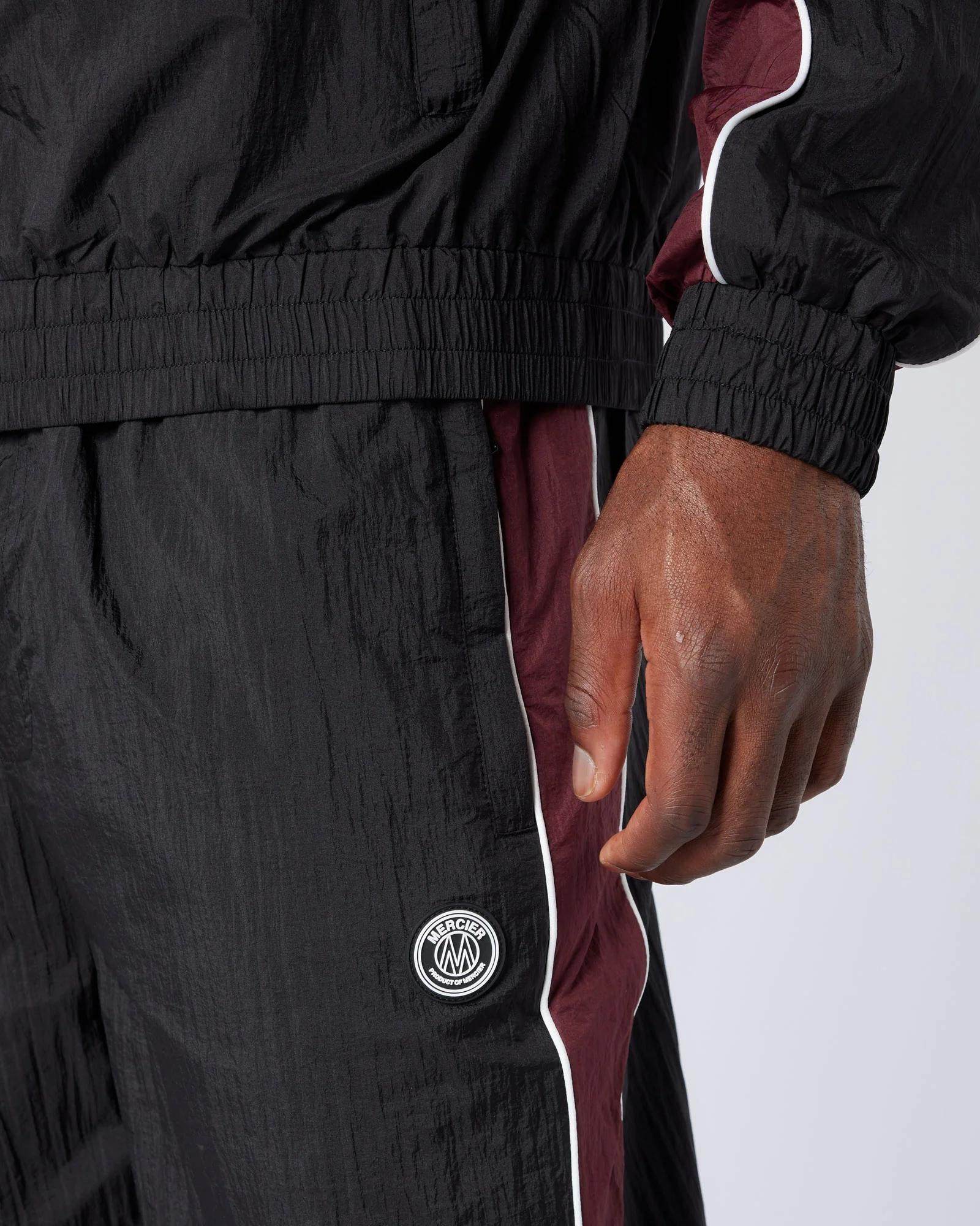 Homerun Track Pants Black Burgundy - Image 3