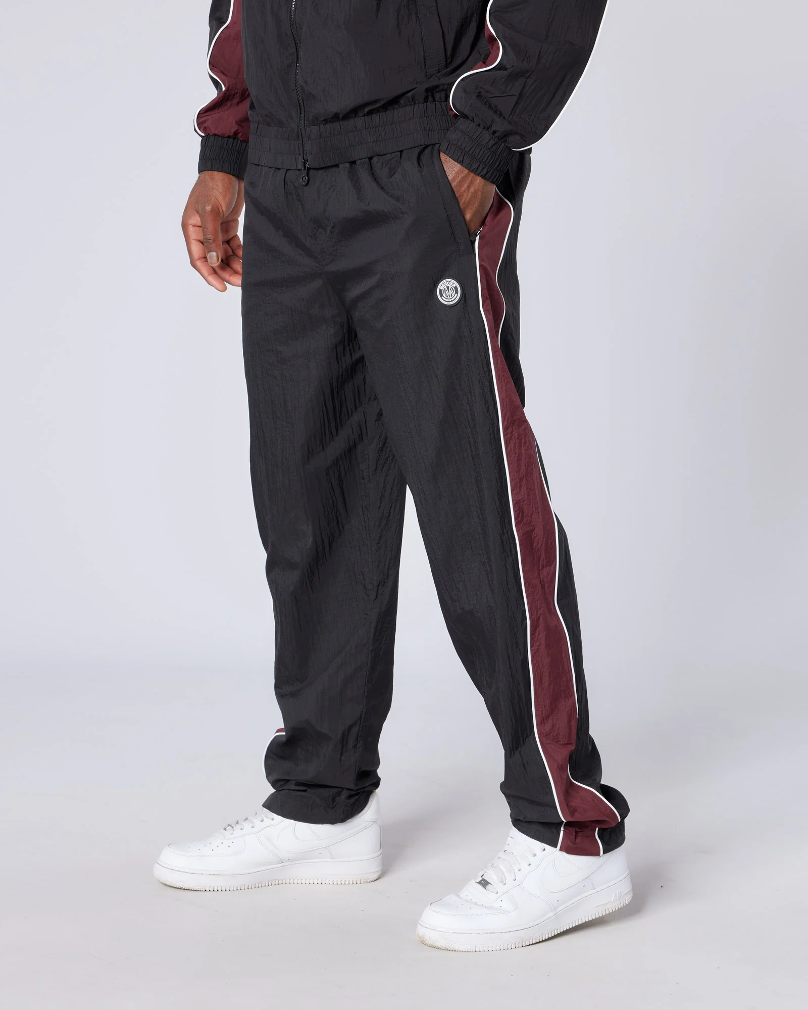 Homerun Track Pants Black Burgundy - Image 5