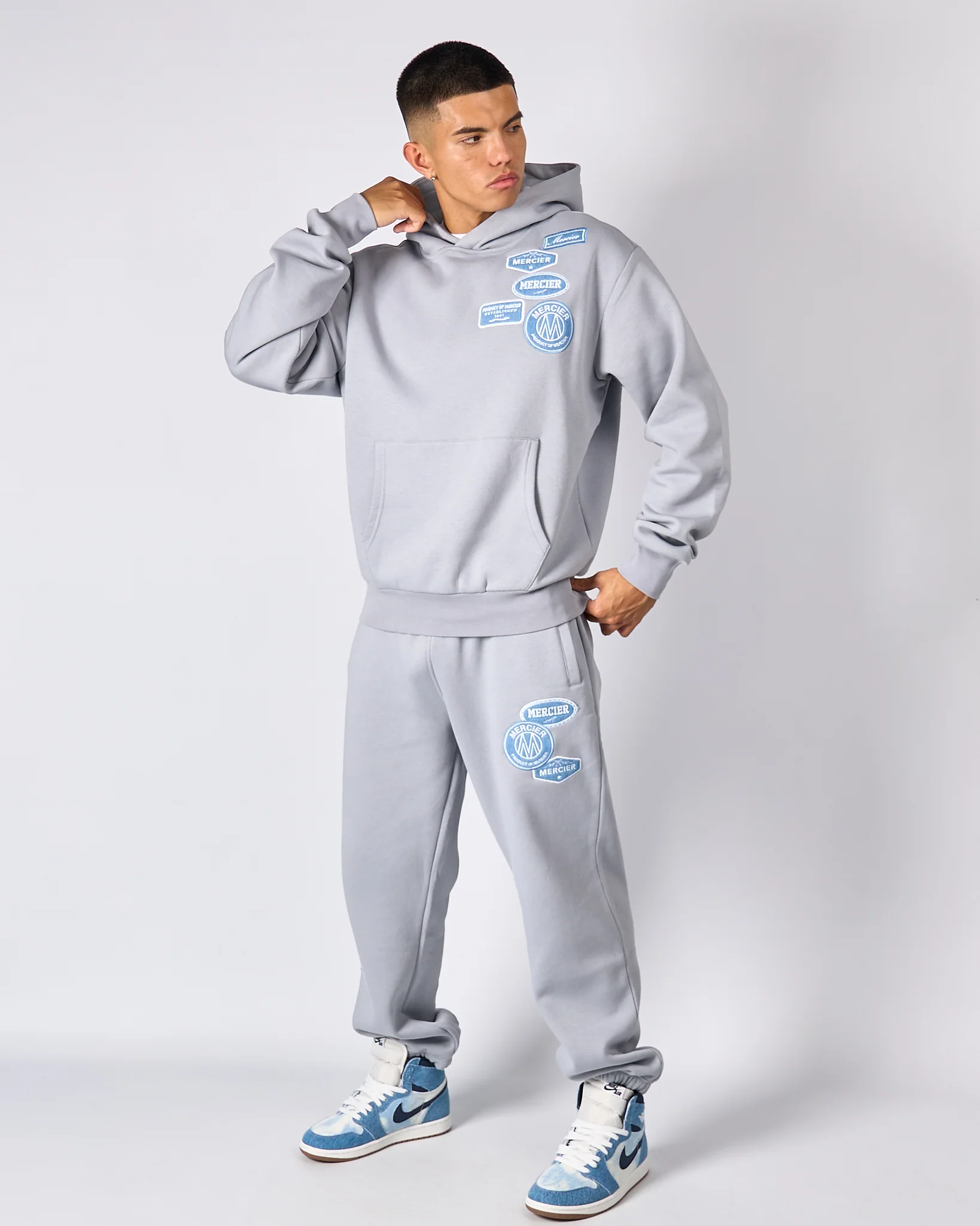 Smoke Grey Denim OG Badge Hoodie - Image 5