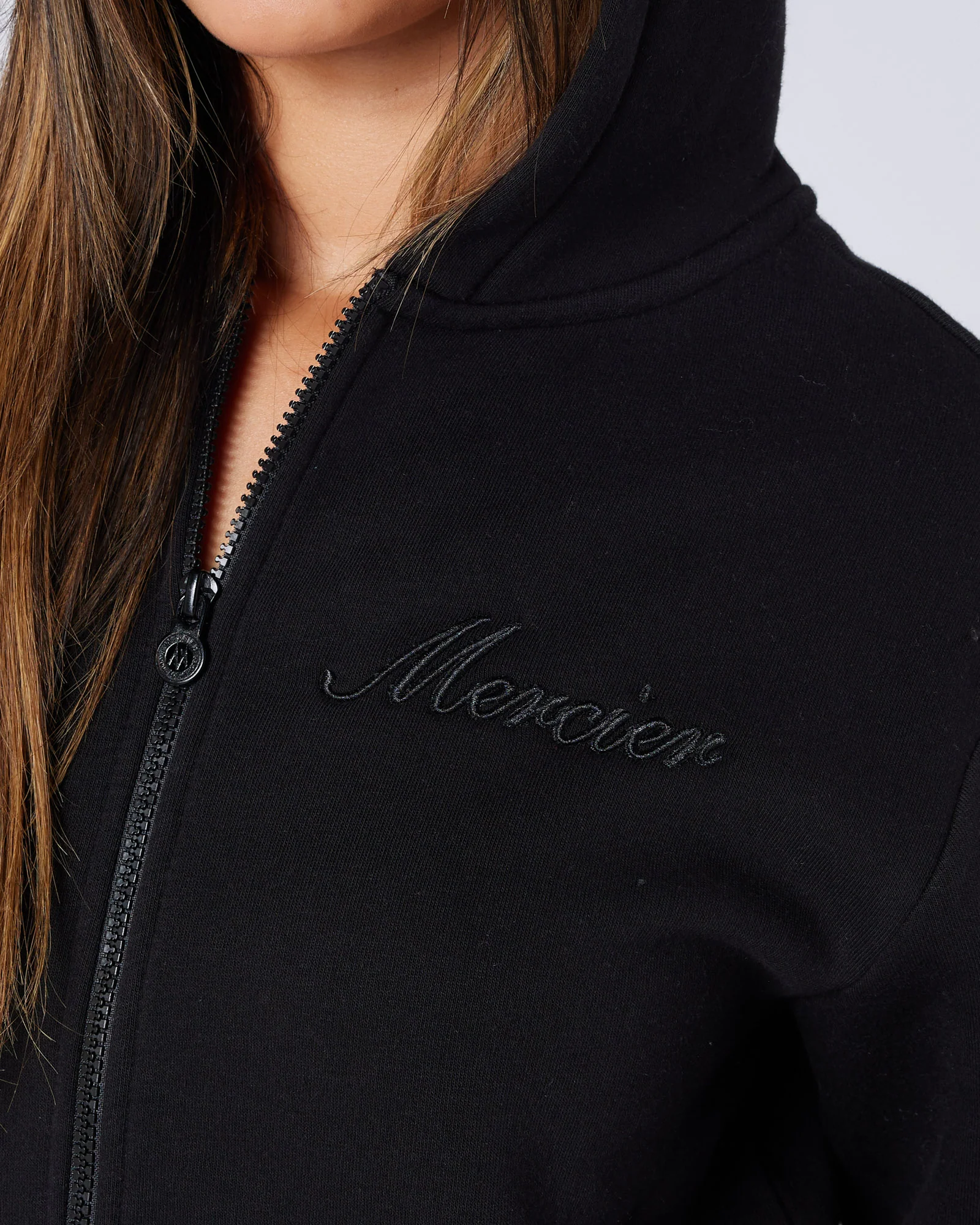 Womens Authenticity Zip Hoodie Black - Image 3
