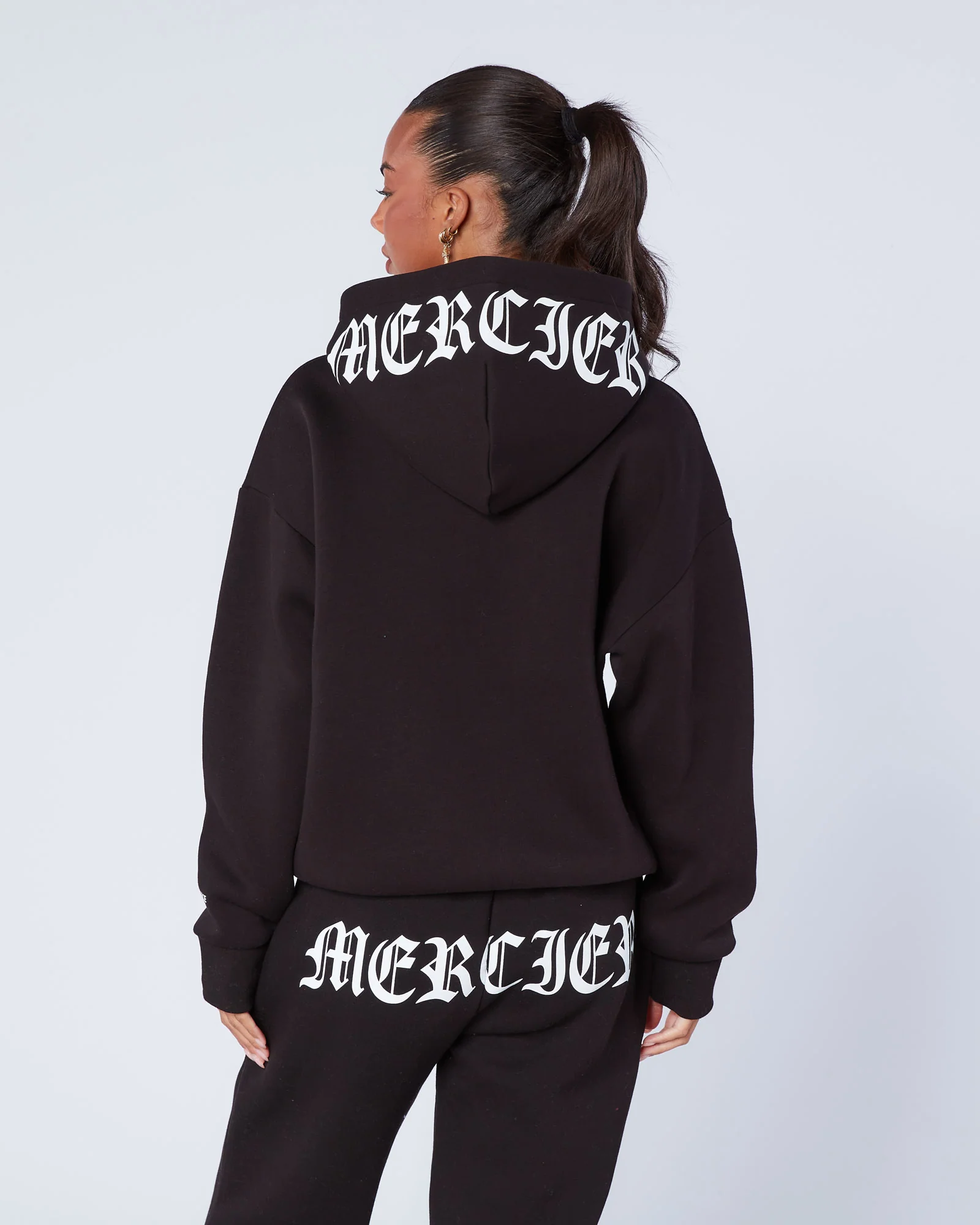 Womens Gothic Zip Hoodie Black - Image 4