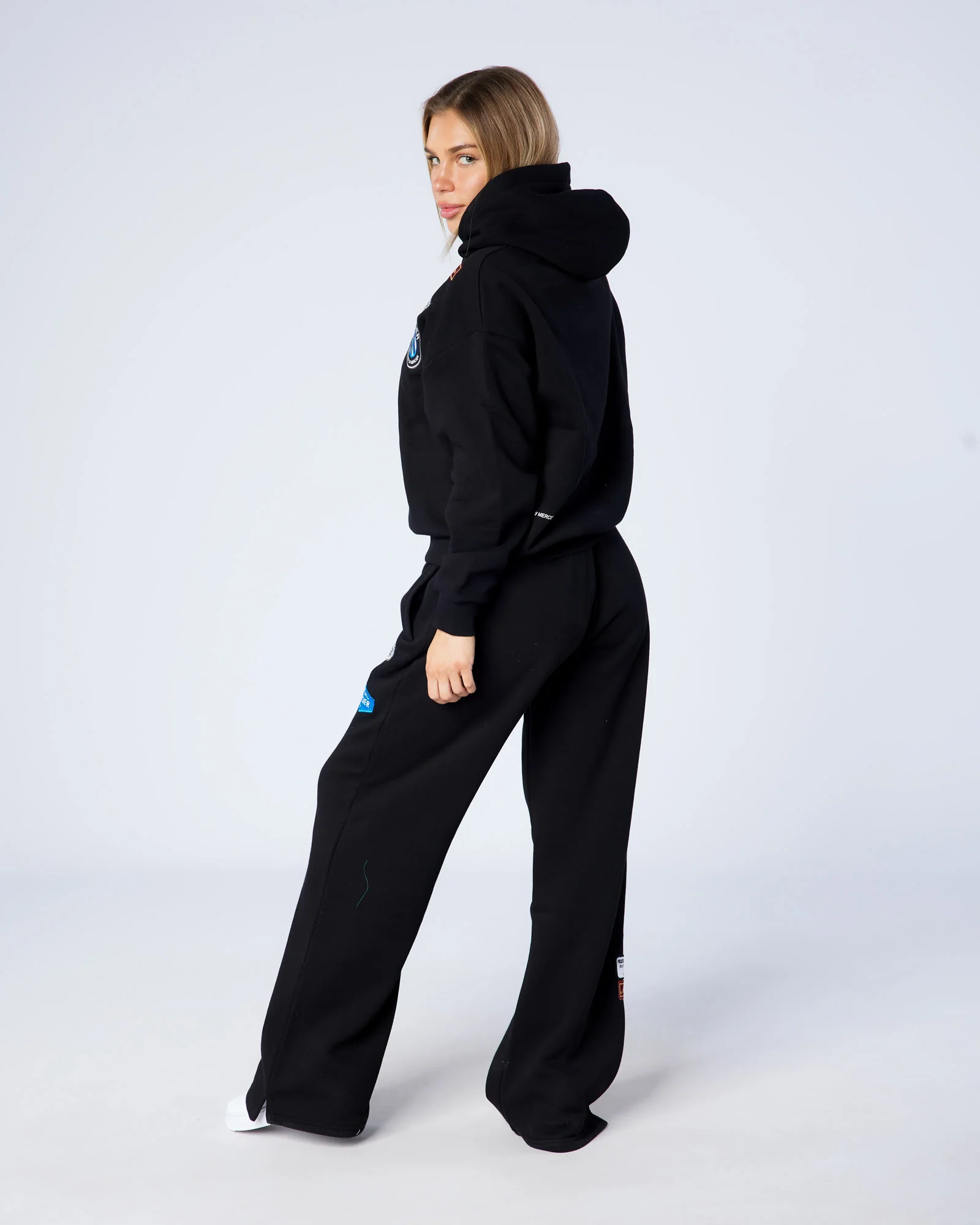 Womens Mercier OG Badge Hoodie Black - Image 5