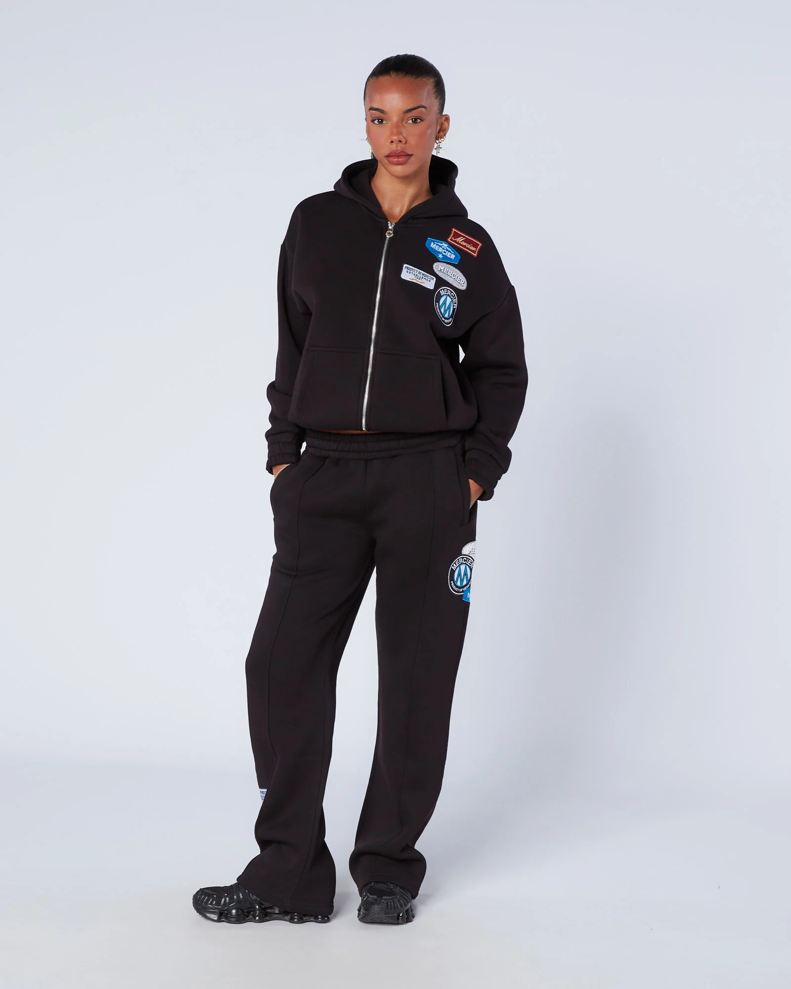 Womens OG Zip Hoodie Black - Image 6