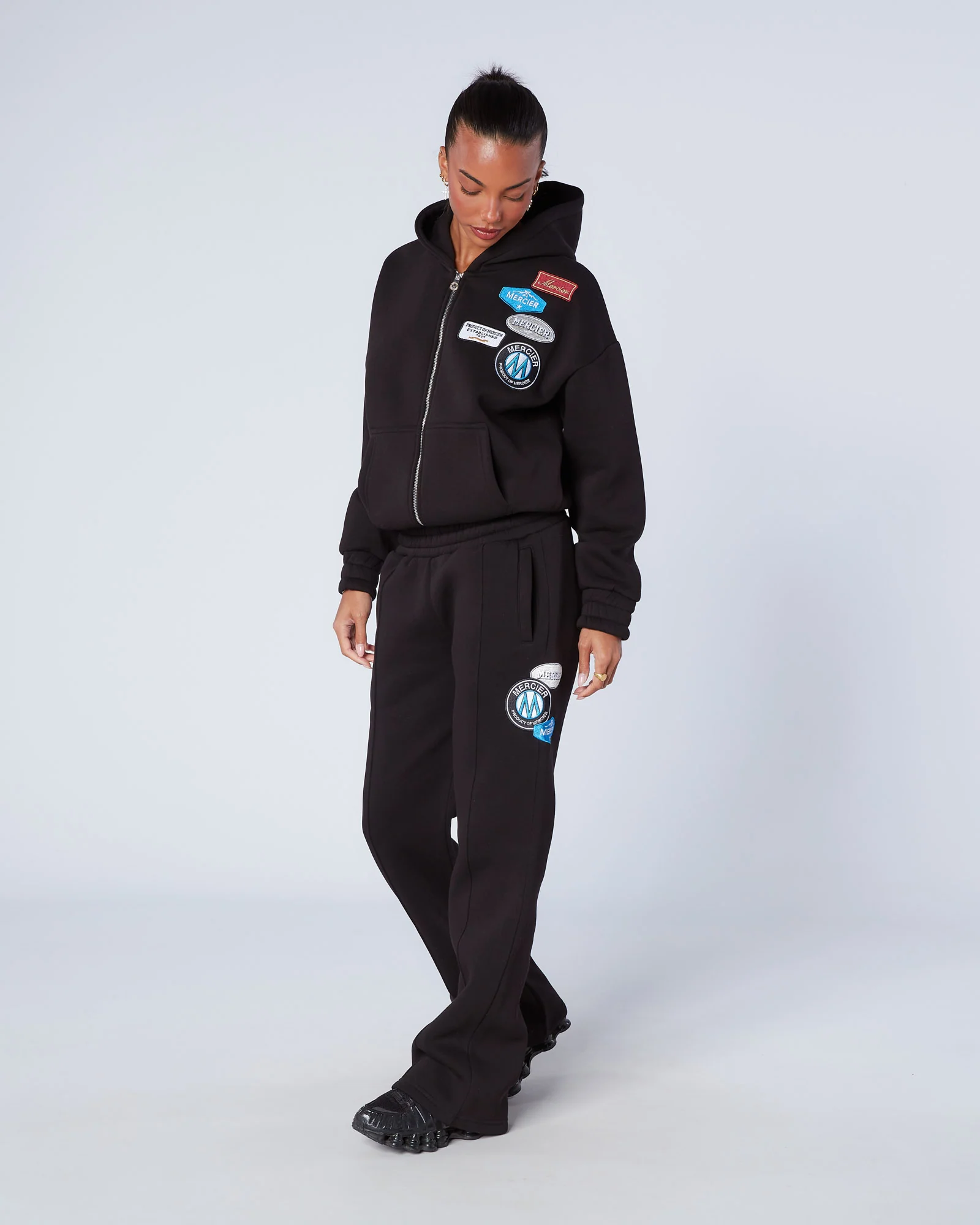 Womens OG Zip Hoodie Black - Image 7