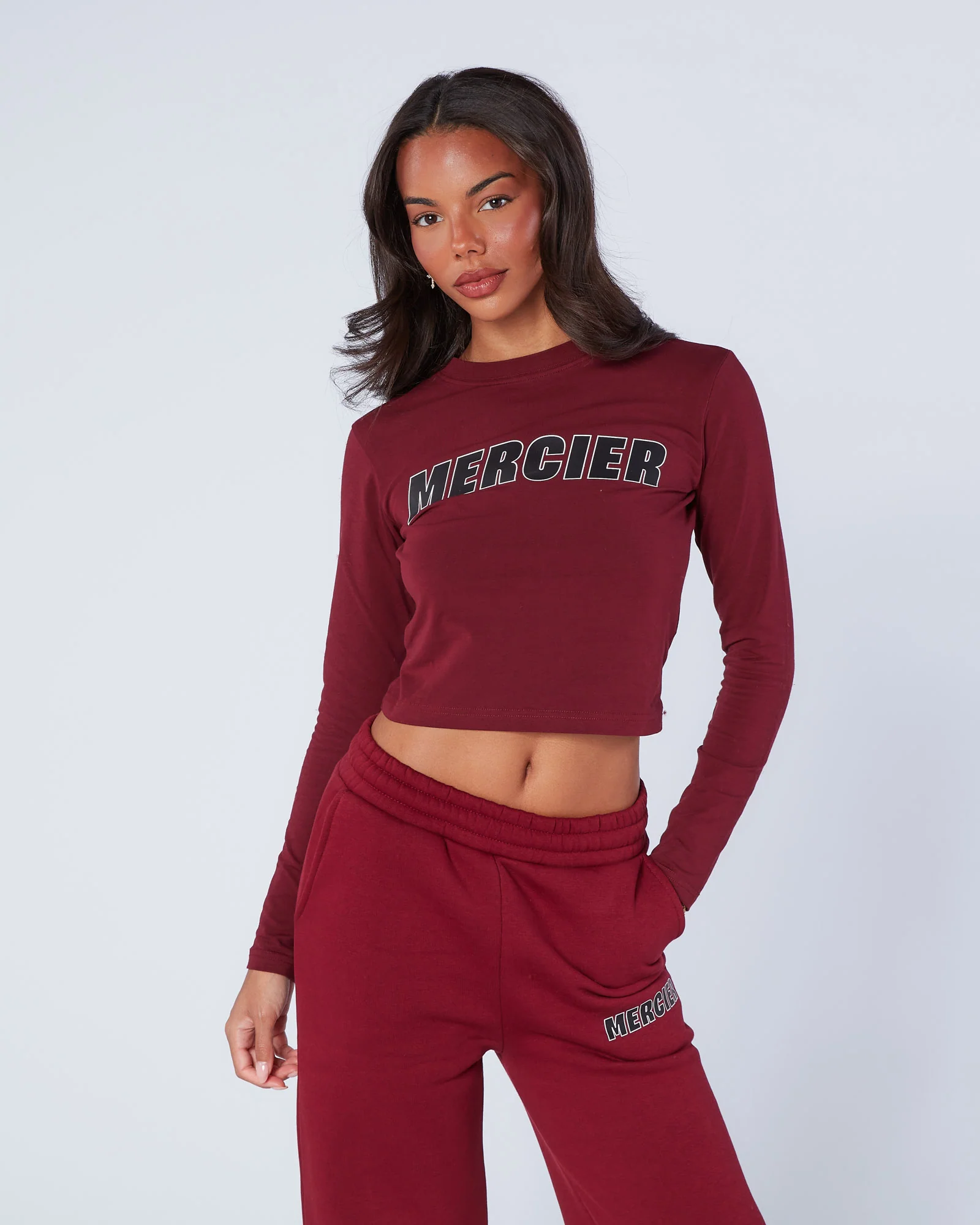 Womens Player LS Tee Maroon - Image 3