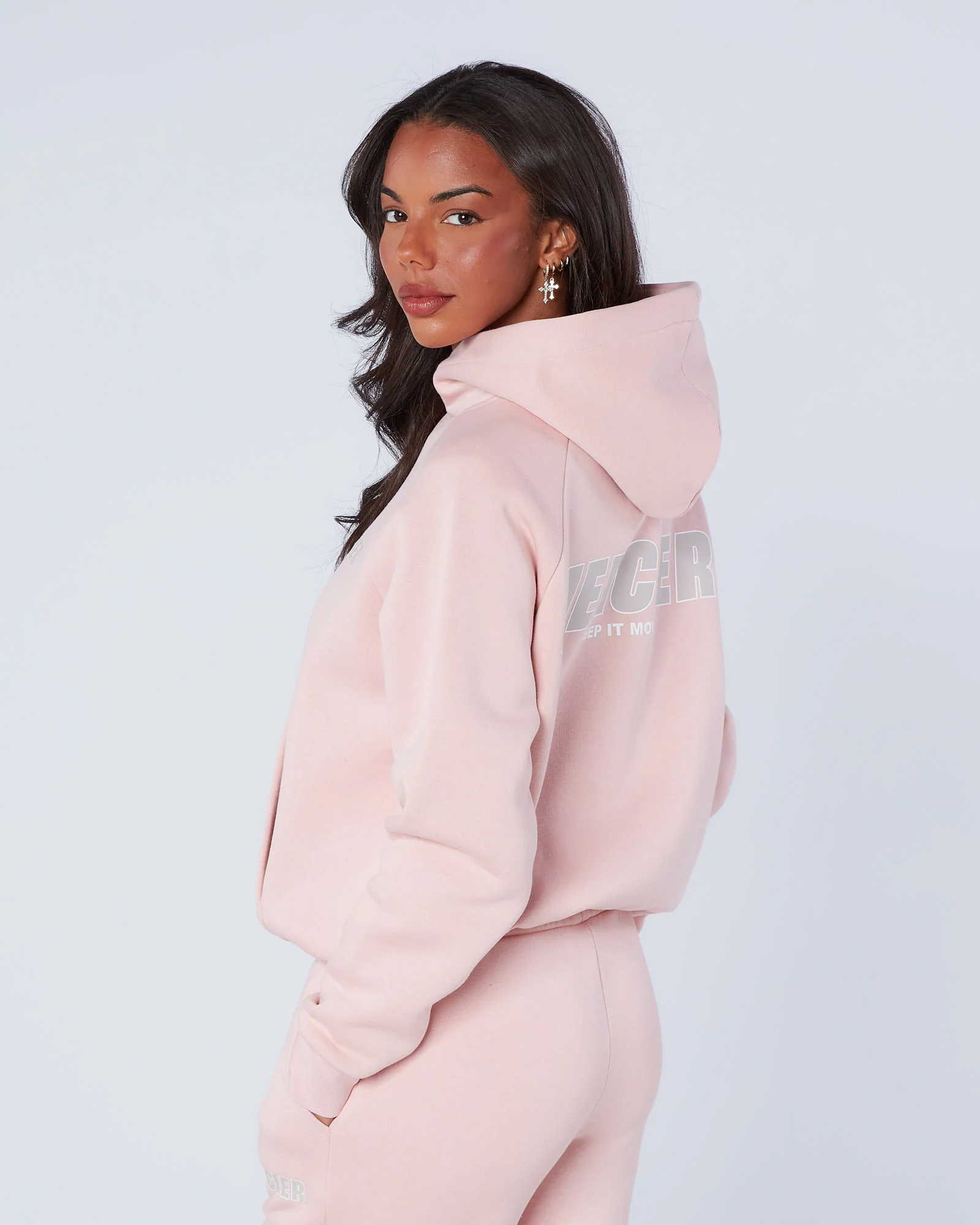 Womens Player Hoodie Blush Pink - Image 4