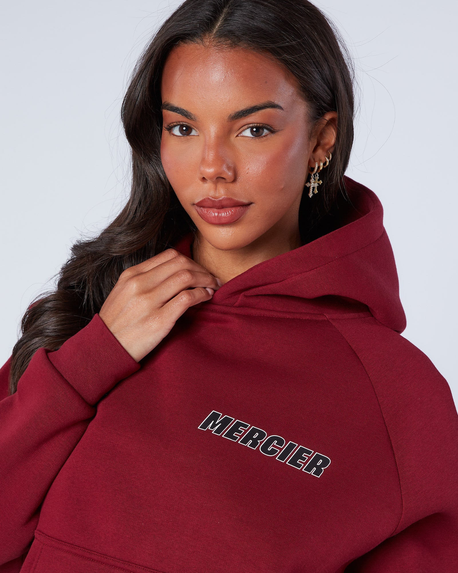 Womens Player Hoodie Maroon - Image 4