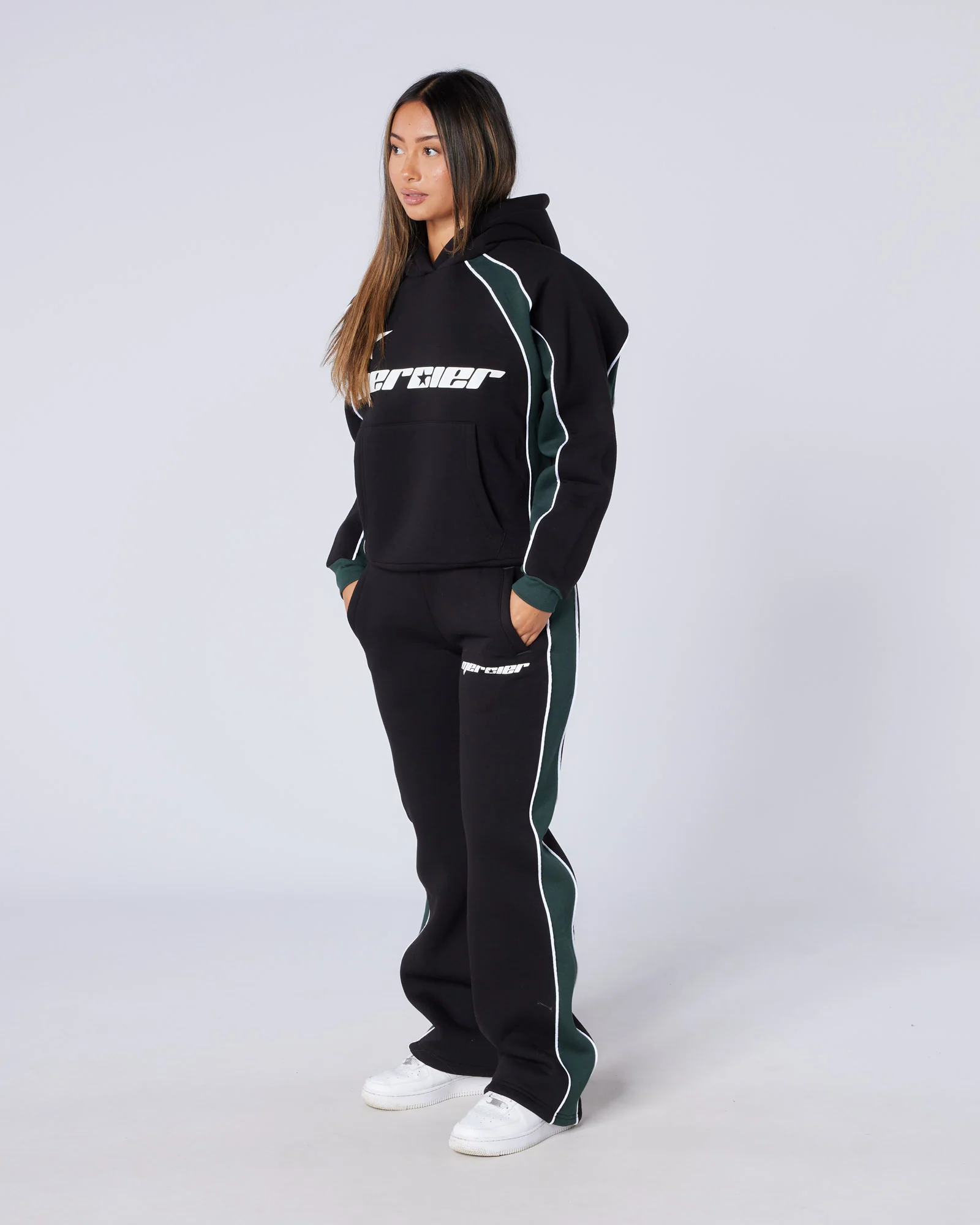 Women's Sporty Hoodie Black - Image 4